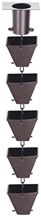 Nutshell Stores Medium Square Cups Rain Chain - Bronze - 11 Feet