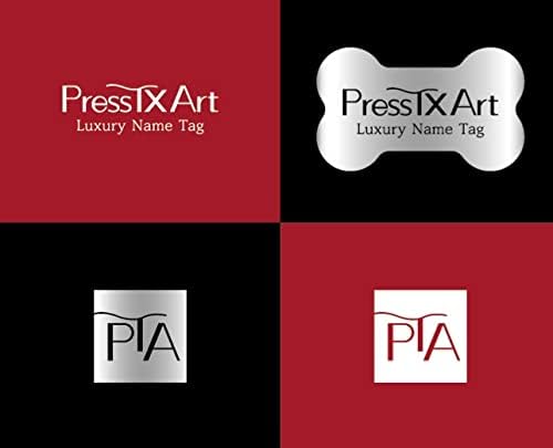 [Press TX Art] 40 Pcs Round(Circle), Bone, Rectangle, Heart Anodized Aluminum Stamping Blanks Tags 10 Mixed Colors Metal Engraving ID Name Tags with Rings (Bone in 10 Colors)