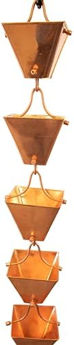 Nutshell Stores Medium Square Cups Rain Chain - Copper - 14 Feet