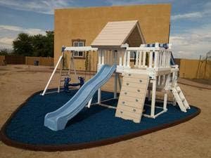 Playsafer Rubber Mulch Nuggets Protective Flooring for Playgrounds, Swing-Sets, Play Areas, and Landscaping (2,000 LBS - 77 CU. FT, Blue)