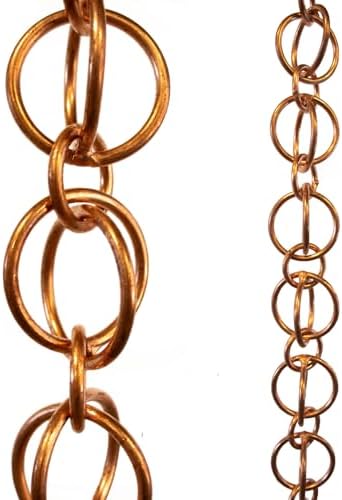 Nutshell Stores Double Loops Rain Chain - Copper - 9 Feet