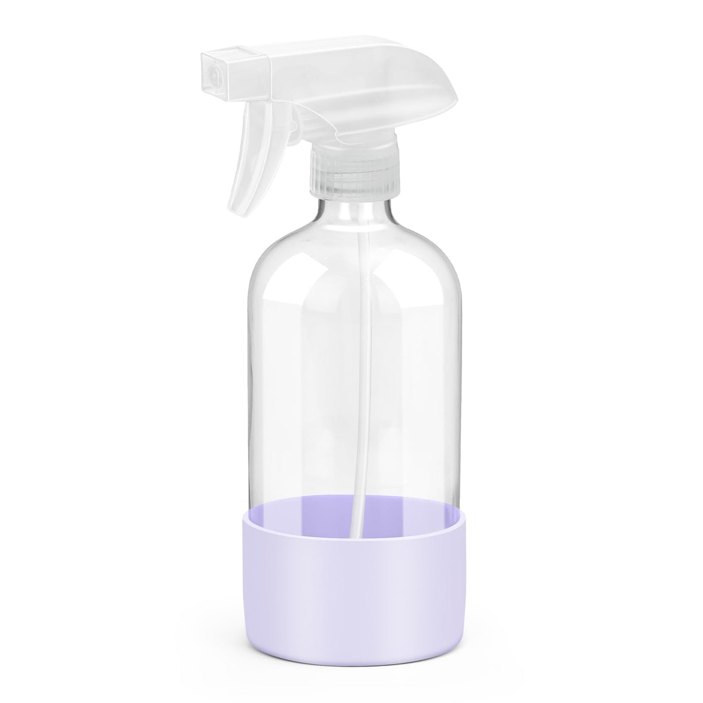 Glass Spray Bottles with Silicone Sleeve Protection, Empty 16 oz Refillable Containers, Reusable Spray Bottles with Adjustable Nozzle for Hair, Cleaning Solutions, 1 Pack Purple