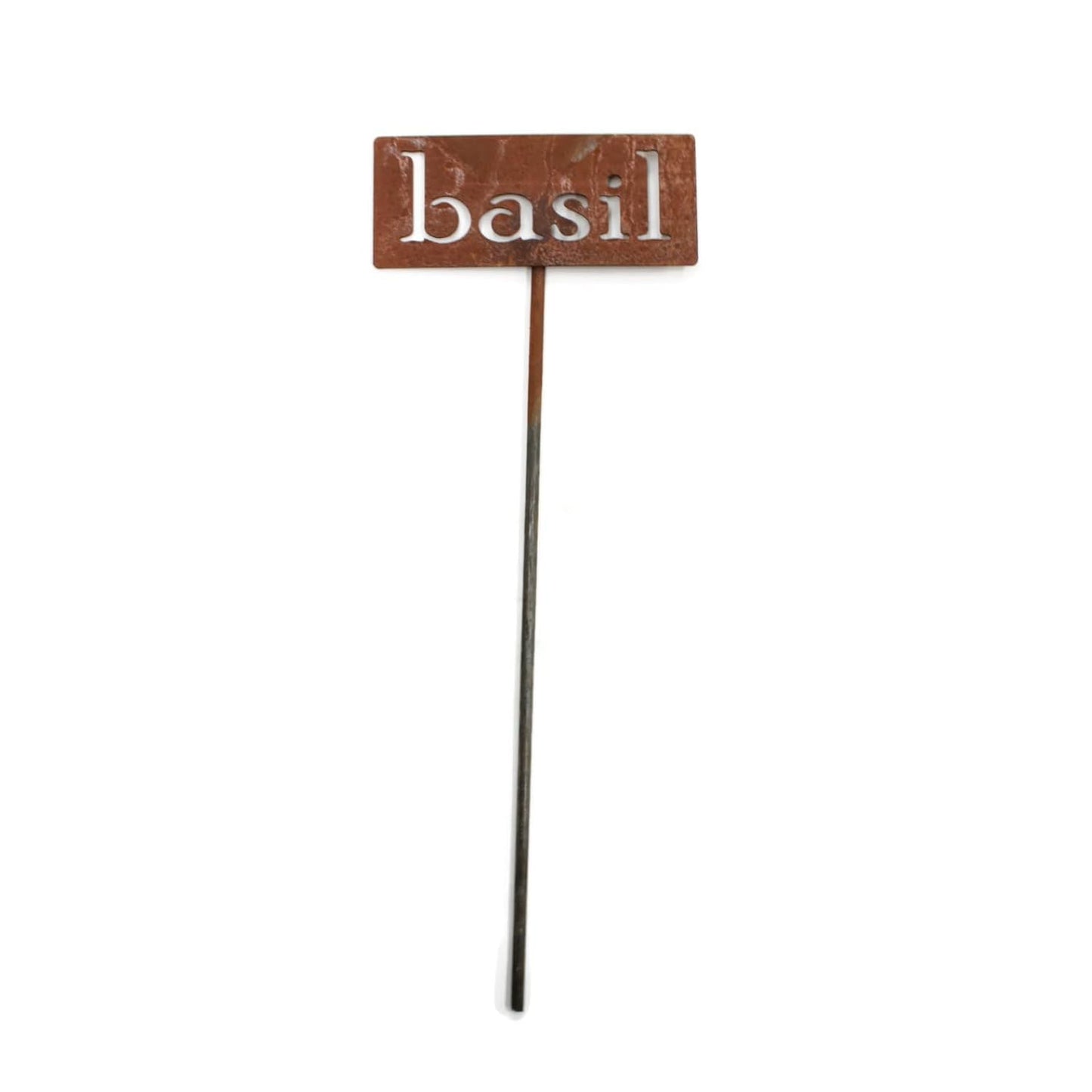 Classic Metal Garden Markers 19 Inches Tall (basil, Naturally Rusted)