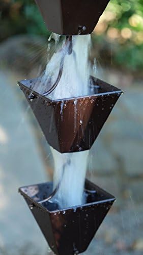 Nutshell Stores Medium Square Cups Rain Chain - Bronze - 12 Feet