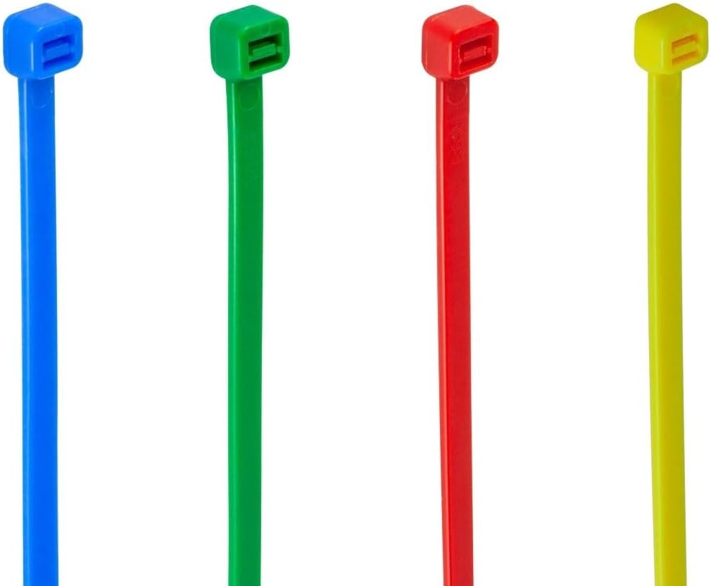 GTSE 12 Inch Colored Ties, 200 Pack, 50lb Strength, UV Resistant Long Nylon Cable Ties, Self-Locking 12" Tie Wraps