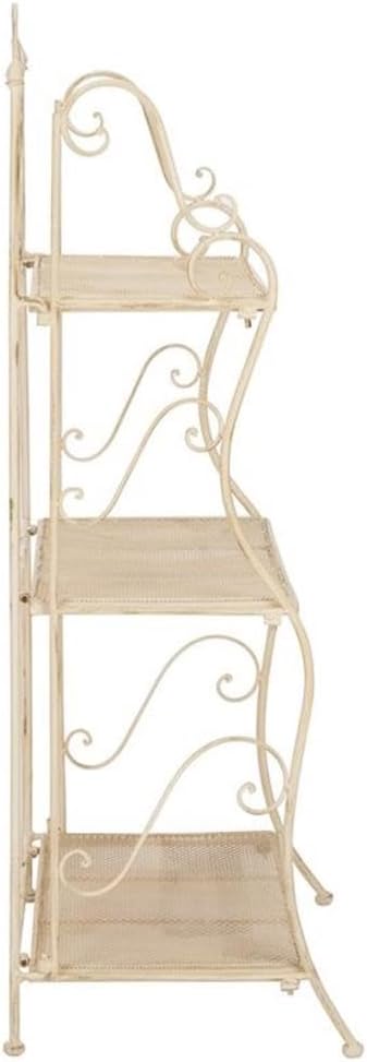 SAFAVIEH PAT5022A Outdoor Collection Torus Pearl White 3-Tier Shelf