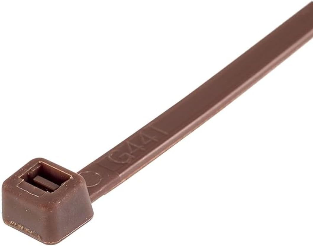 GTSE 8 Inch Brown Zip Ties, 100 Pack, 18lb Strength, UV Resistant Strong Nylon Cable Ties, Self-Locking 8" Tie Wraps