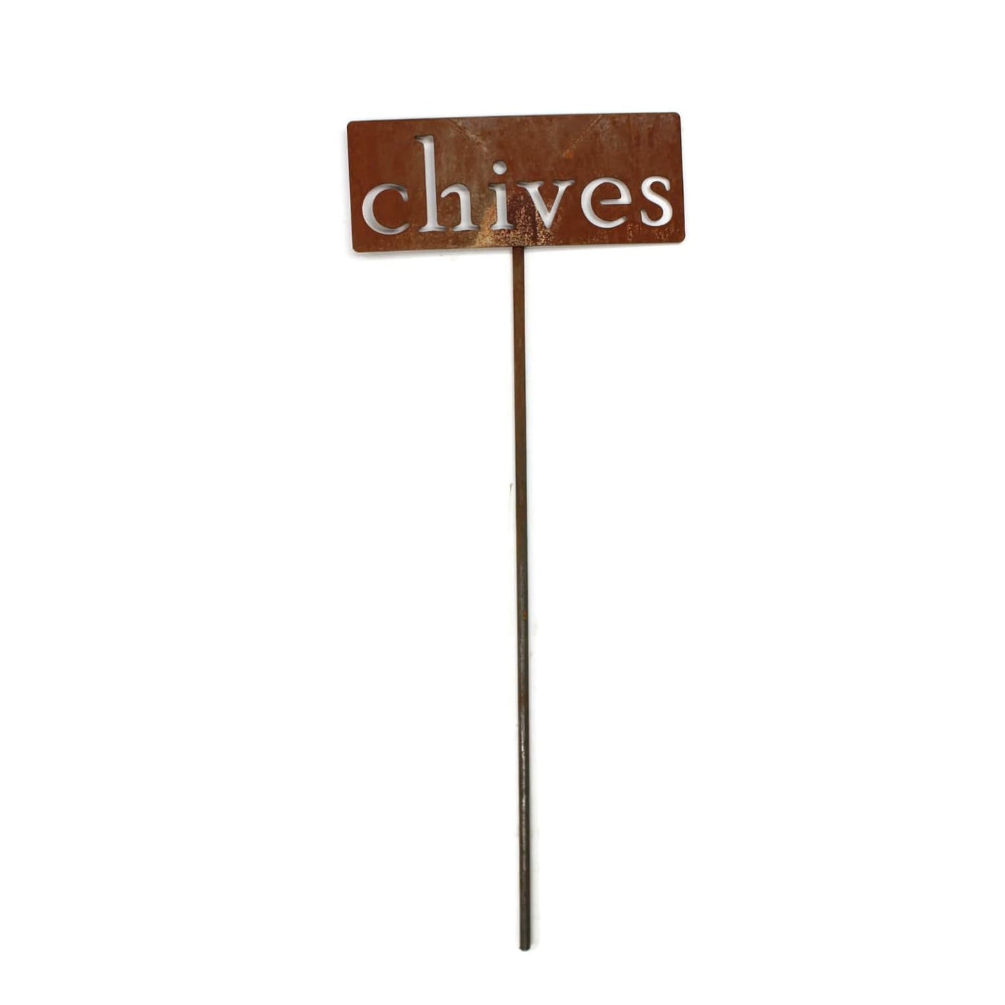 Classic Metal Garden Markers 19 Inches Tall (chives, Naturally Rusted)