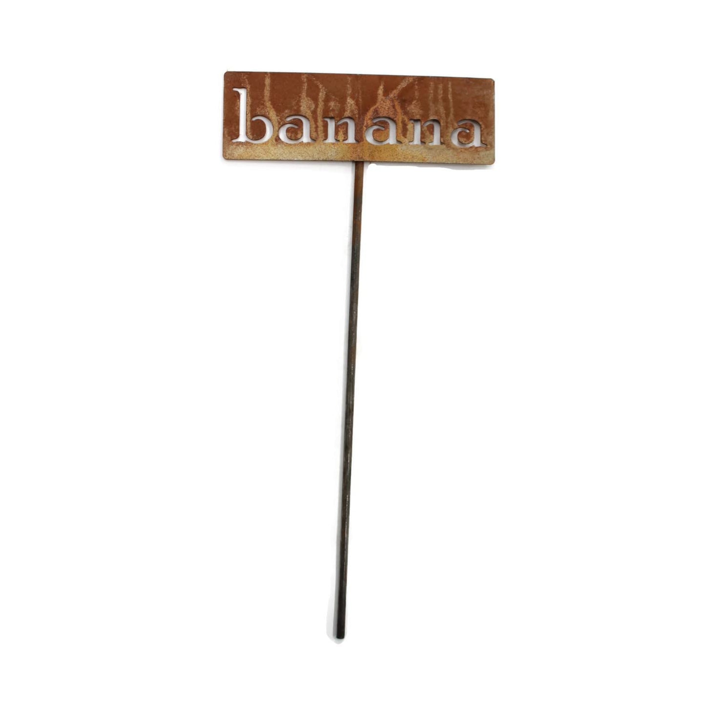 Classic Metal Garden Markers 19 Inches Tall (banana, Naturally Rusted)