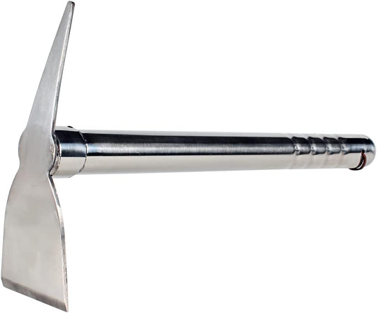 Stainless Steel Garden Hoe Pick 15-inch Length Lightweight Weather Resistant Metal Multipurpose Hand Tool for Gardening Cultivator Weeding Seeding Turning Soil