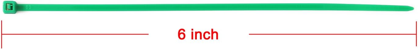 6 inch Green Zip Ties, Nylon Garden Cable Zip Ties Self Locking Cable Ties Twist Ties, Multi-Purpose Cable Tie (100 Pcs)