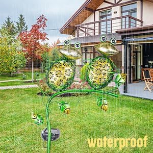Bshine Outdoor Solar Garden Decorative Frog Lights, Waterproof LED Metal Stake Yard Art for Backyard, Path, Lawn Ornaments for Mom Gifts, Mother's Day Gifts