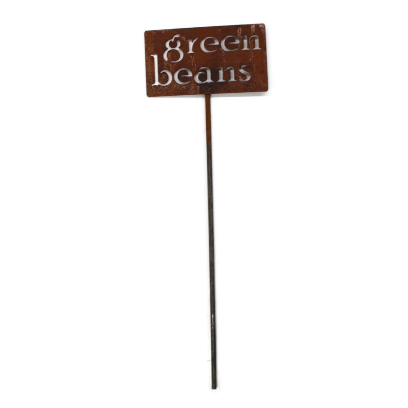 Classic Metal Garden Markers 19 Inches Tall (green beans, Naturally Rusted)