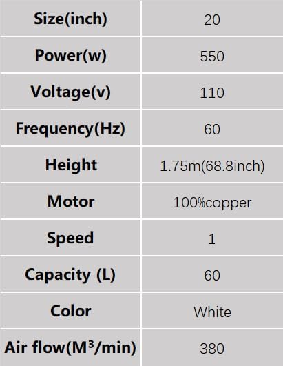 "Commercial Outdoor Mist Cooling Fan - Ideal for Stores, Carnivals, Stadiums, Yards - 55L Water Tank, 12-Hour Continuous Operation, Connects to Water Supply, Cools 1400 sq ft" (110V-550W-20inch)