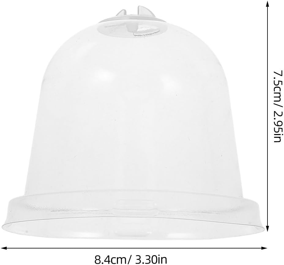 Mipcase 10pcs Transparent Plant Growth Domes Plastic Garden Cloche Covers for Plant Pot Hoods Ideal for Indoor and Outdoor Gardening Plant Enclosure Shields