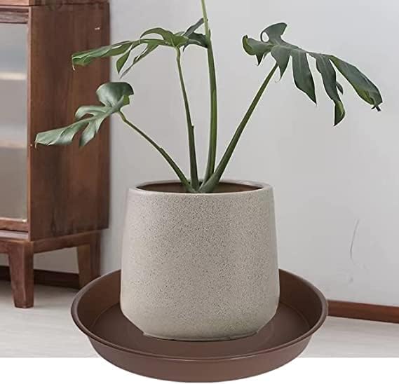 6 Pack of 12 inch Plant Saucer, Heavy Duty Plastic Plant Saucer 12 inch Round, Plant Tray for Pots, Flower Plant Saucers for Indoors, Plant Trays for Planter 10"/11"/12" (12", Chocolate)