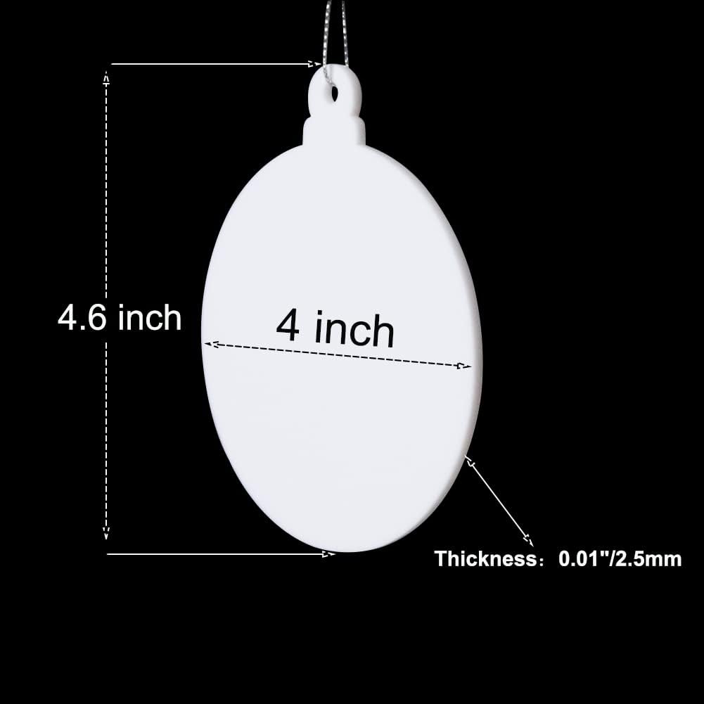 20pcs 4 Inch White Acrylic Christmas Ornaments Blanks - Unfinished Round Acrylic Ornaments for DIY Crafts & Hanging Decorations
