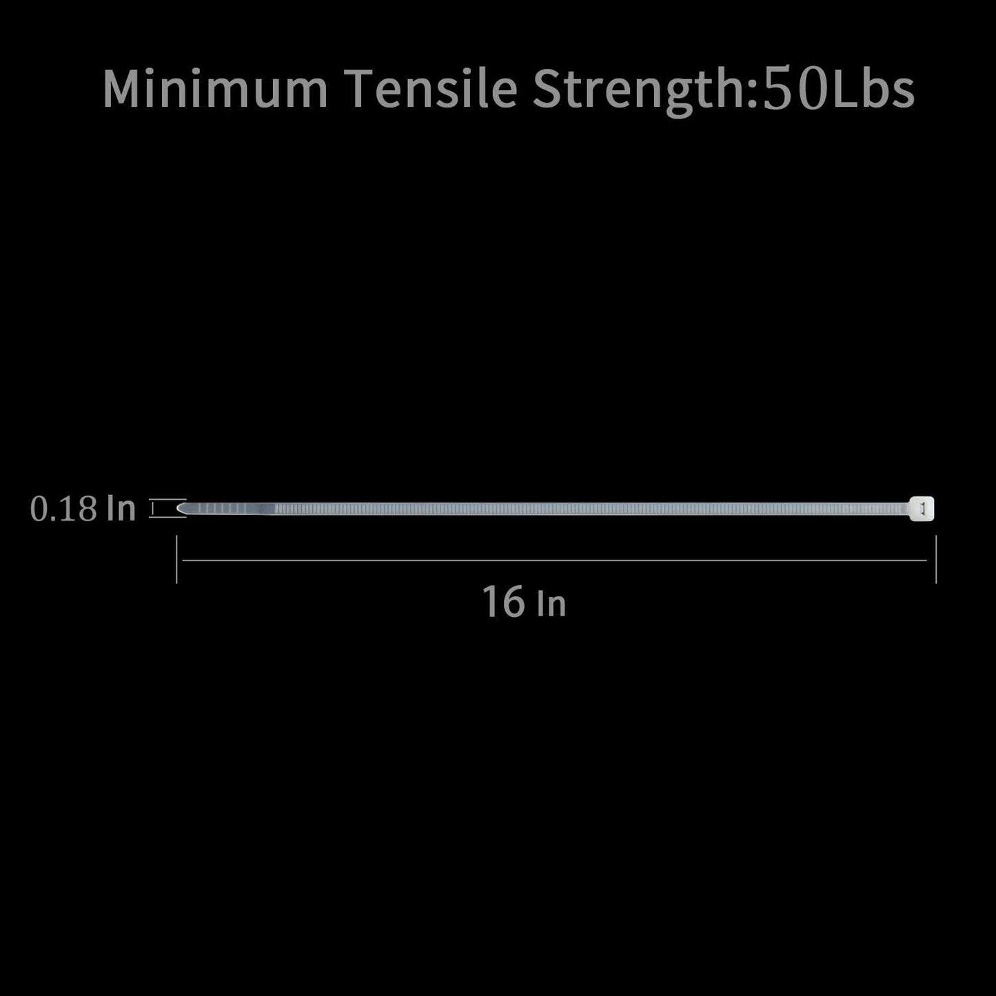 XINGO 100PCS Cable Zip Ties Heavy Duty, Premium Nylon Plastic Wire Ties with 50 Pounds Tensile Strength, Self-Locking Black Nylon Zip Ties for Indoor and Outdoor (16 inch, White)