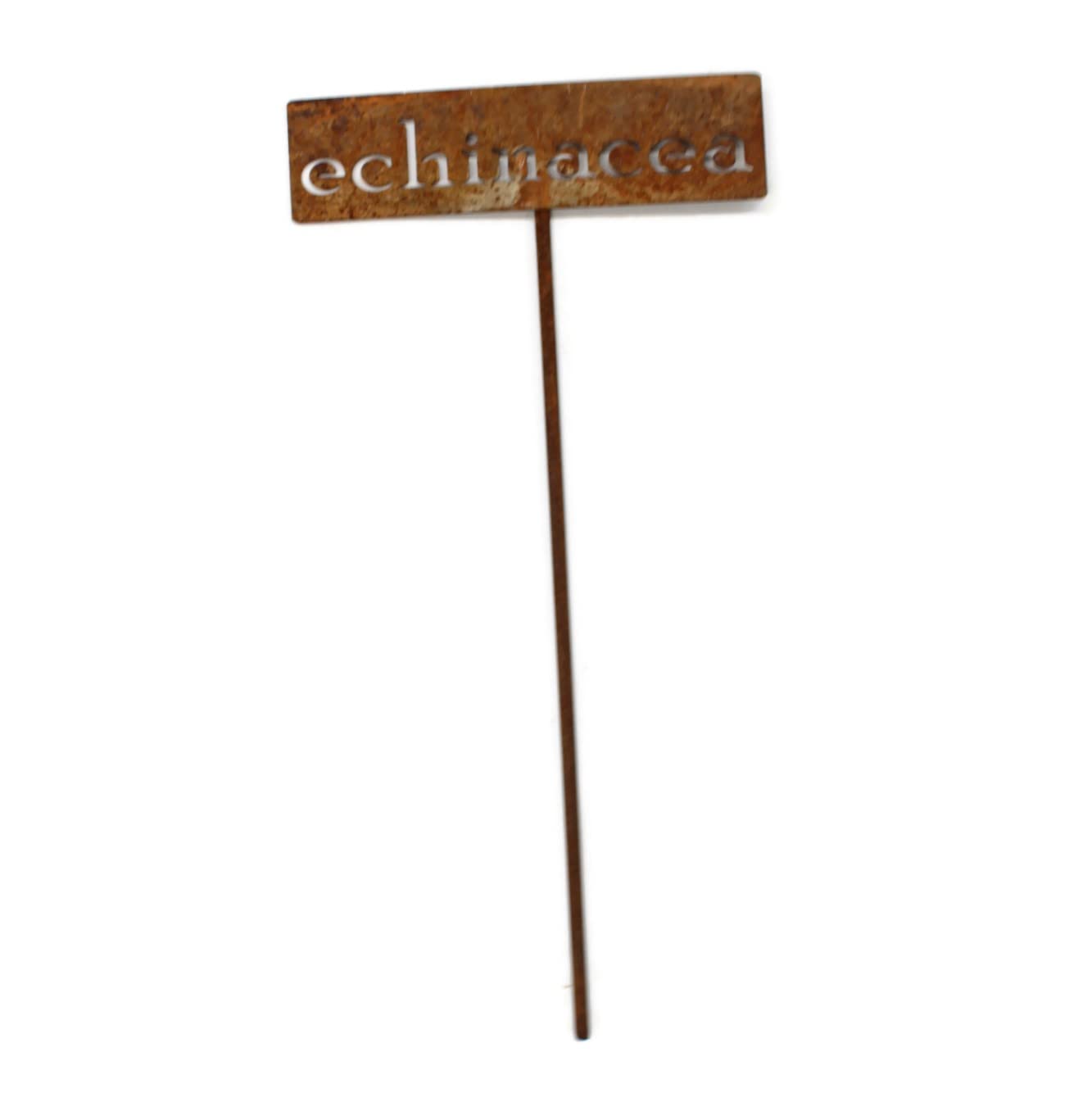 Classic Metal Garden Markers 19 Inches Tall (echinacea, Naturally Rusted)