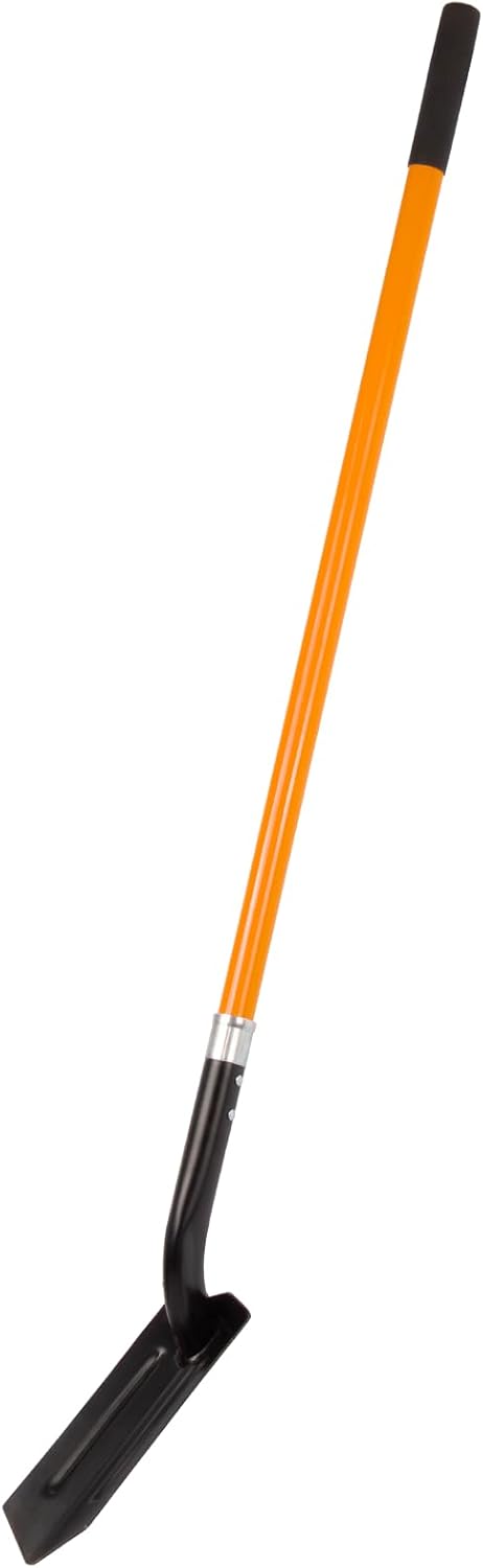 Trench Shovel for Digging, 4-Inch Trench Shovel, Heavy Duty Trenching Shovel with Fiberglass Handle, 56 Inches