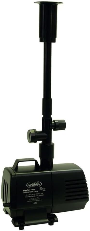 The Pond Guy MagFlo High-Efficiency Compact Pump for Small Water Gardens, Quiet Multi-Purpose System for Waterfalls, Fountains or Spitters, 1000 GPH