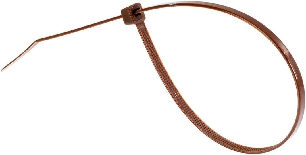 GTSE 4 Inch Brown Zip Ties, 100 Pack, 18lb Strength, UV Resistant Nylon Small Cable Ties, Self-Locking 4" Tie Wraps