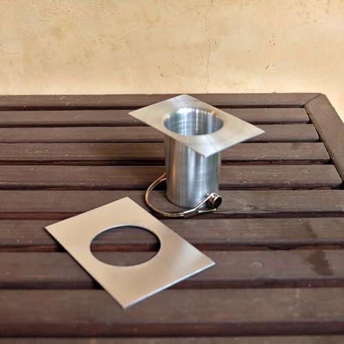 Nutshell Stores Medium Square Cups Rain Chain - Aluminum - 8 Feet