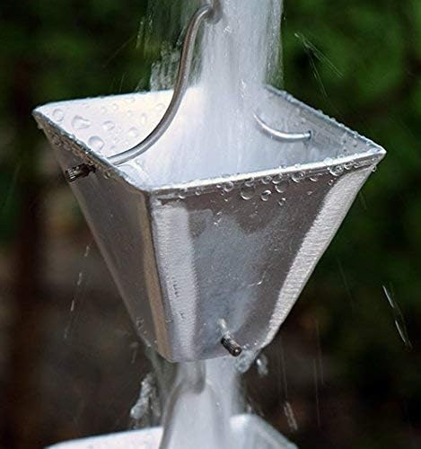 Nutshell Stores Medium Square Cups Rain Chain - Aluminum - 19 Feet