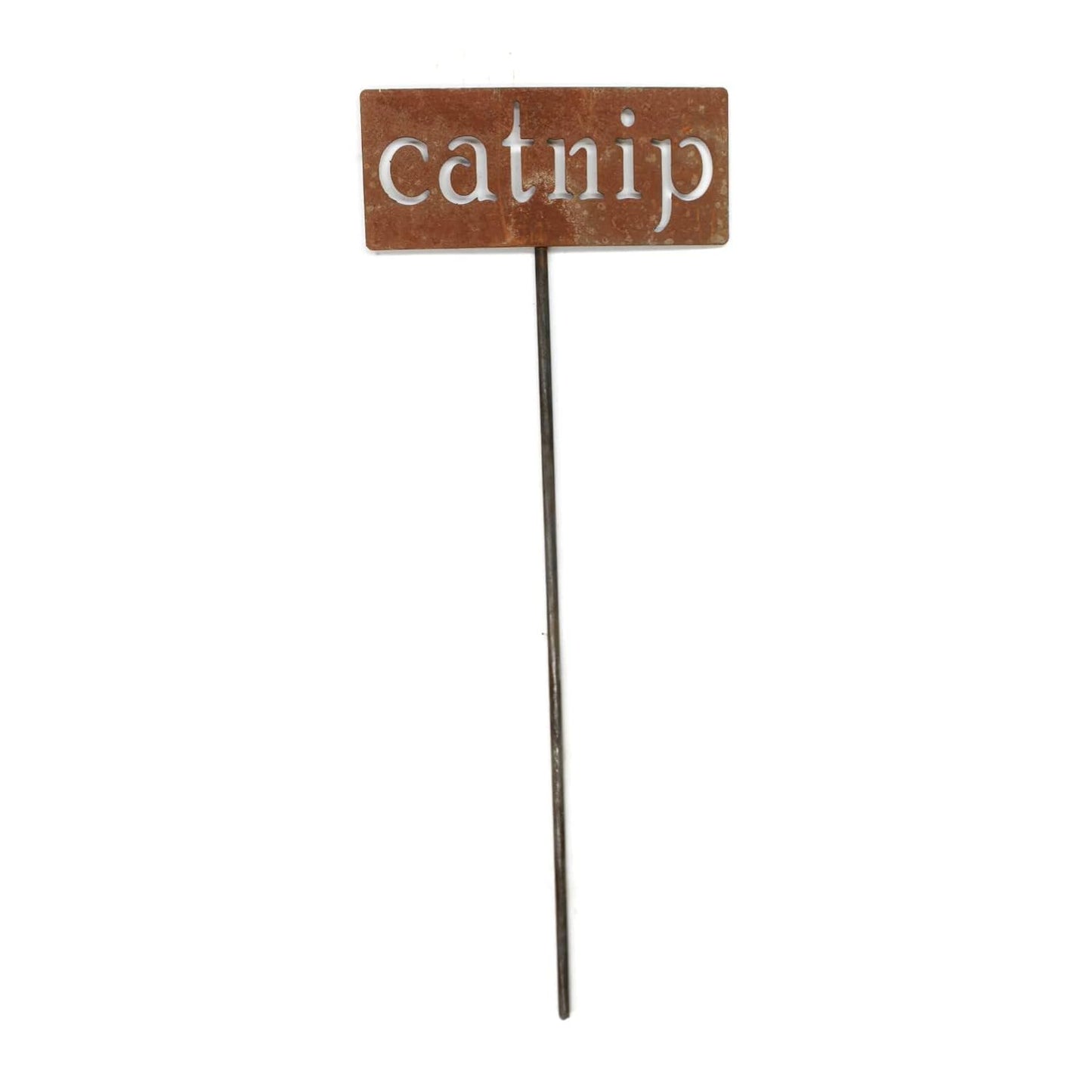 Classic Metal Garden Markers 19 Inches Tall (catnip, Naturally Rusted)