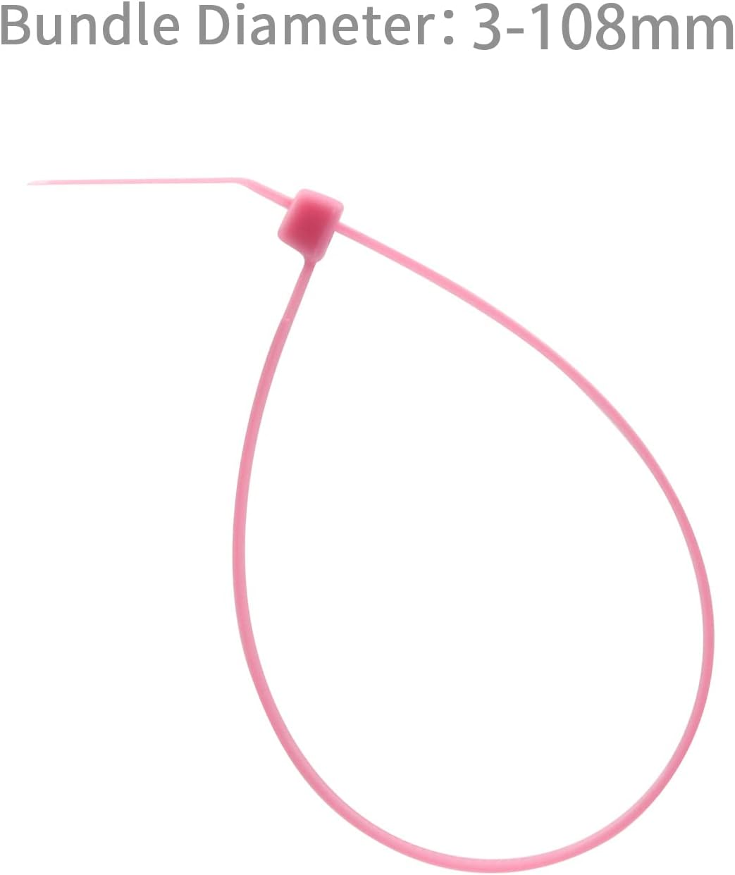 XINGO 100PCS Cable Zip Ties Heavy Duty, Premium Nylon Plastic Wire Ties with 50 Pounds Tensile Strength, Self-Locking Black Nylon Zip Ties for Indoor and Outdoor (16 inch, Pink)