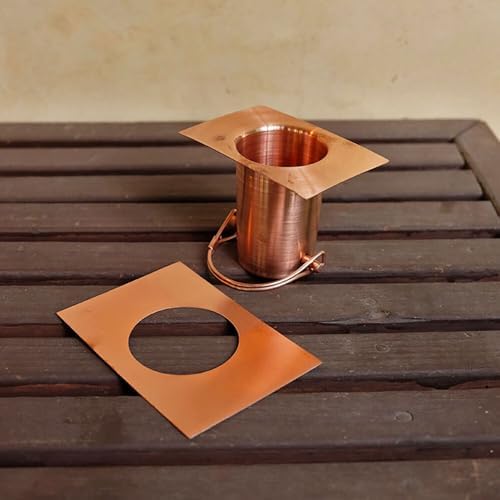 Nutshell Stores Medium Square Cups Rain Chain - Pre-Aged Copper - 11 Feet