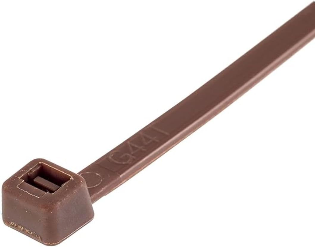 GTSE 8 Inch Brown Zip Ties, 100 Pack, 50lb Strength, UV Resistant Strong Nylon Cable Ties, Self-Locking 8" Tie Wraps