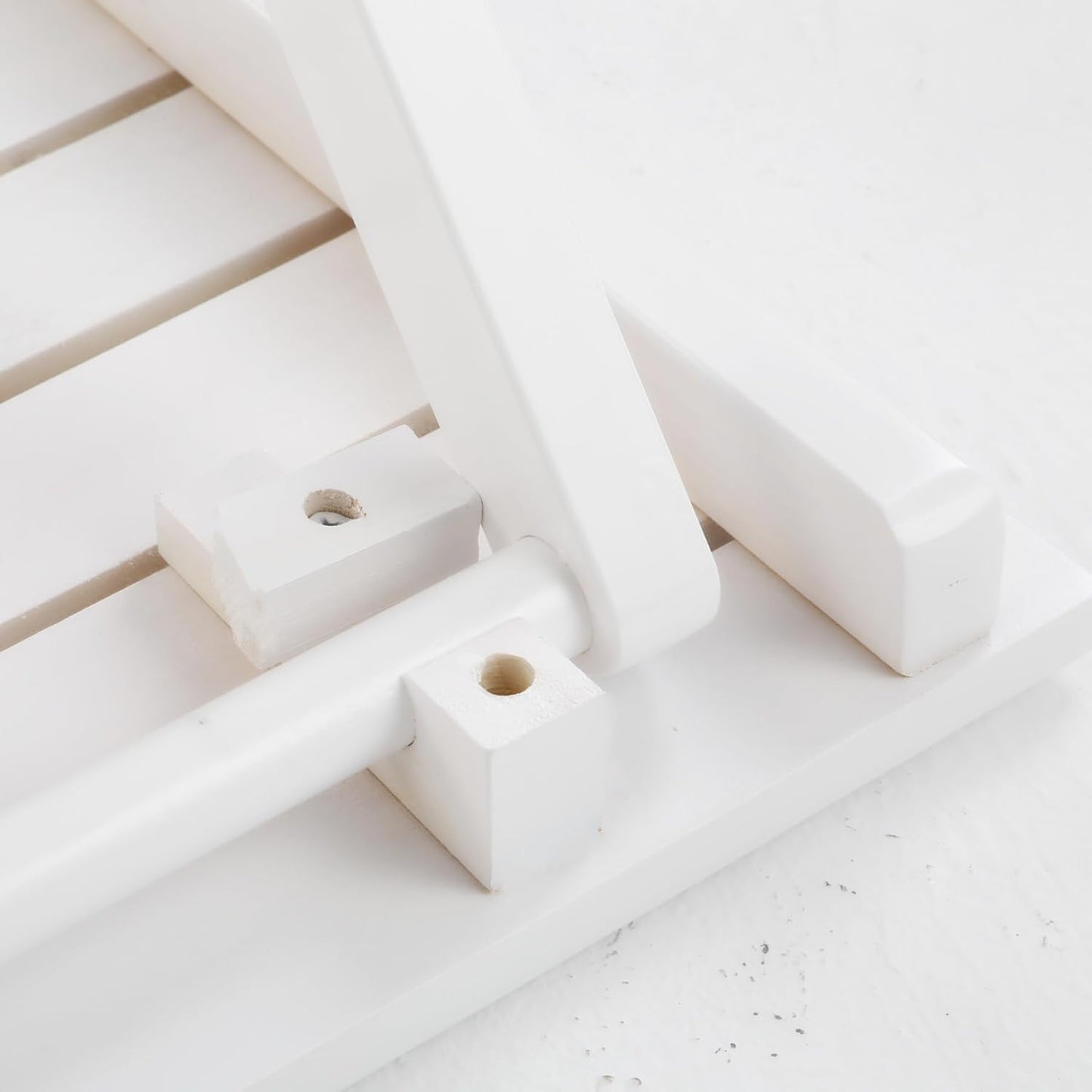 Small Side Table Square Folding, Patio Foldable Wooden End Table for Outdoor Indoor Porch Camping Living Room Bedroom, as Coffee Table or Plant Stand, White