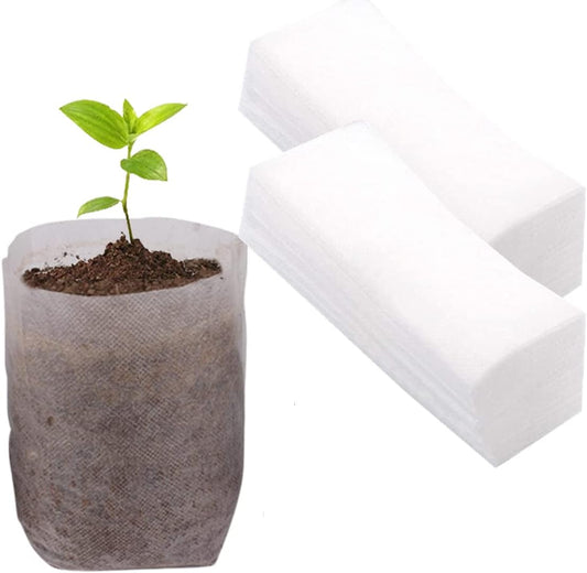gardtree Plant Nursery Bags 11.7” x 13.5” 100PCS, Non-Woven Biodegradable Plant Grow Bags Fabric Seedling Starter for Vegetable Flower Fruit Saplings Tree, Home Garden Supply
