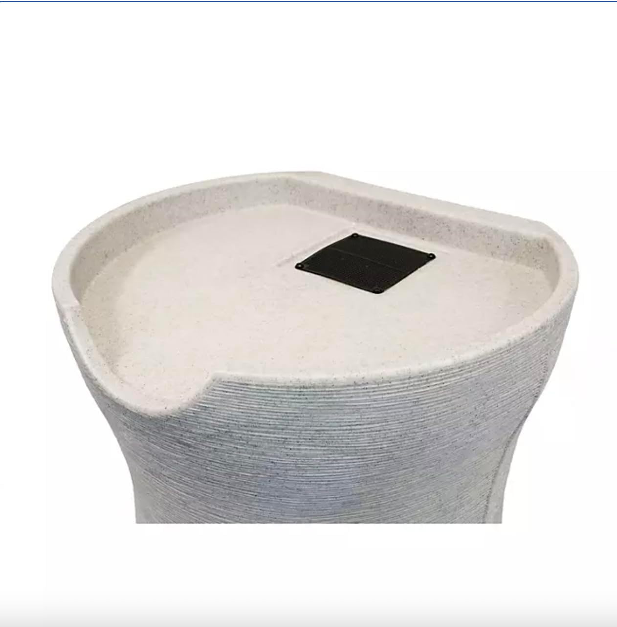 50-Gallon Impressions Corsican Rain Barrel with Diverter Kit, Light Gray Textured Finish, Dual Brass Spigots, Downspout Connection