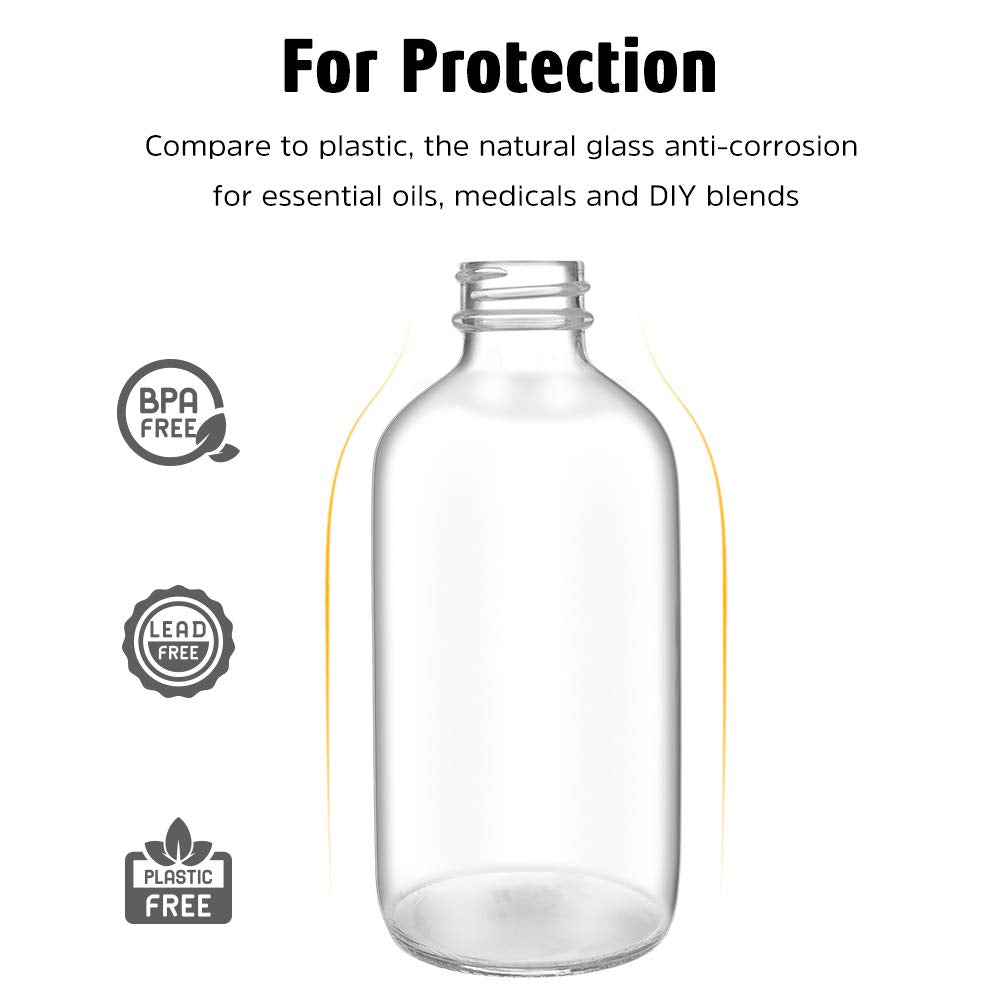 Tecohouse Glass Spray Bottles 4 OZ, Empty Small Spray Bottles 2 Pack for Essential Oils, Cleaning Solutions, Plants, Hair Mister, withDurable Nozzle, Labels, Funnel, Pipettes Clear