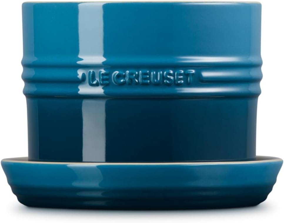 Le Creuset Stoneware Herb Planter, 5.5 Inches, Deep Teal