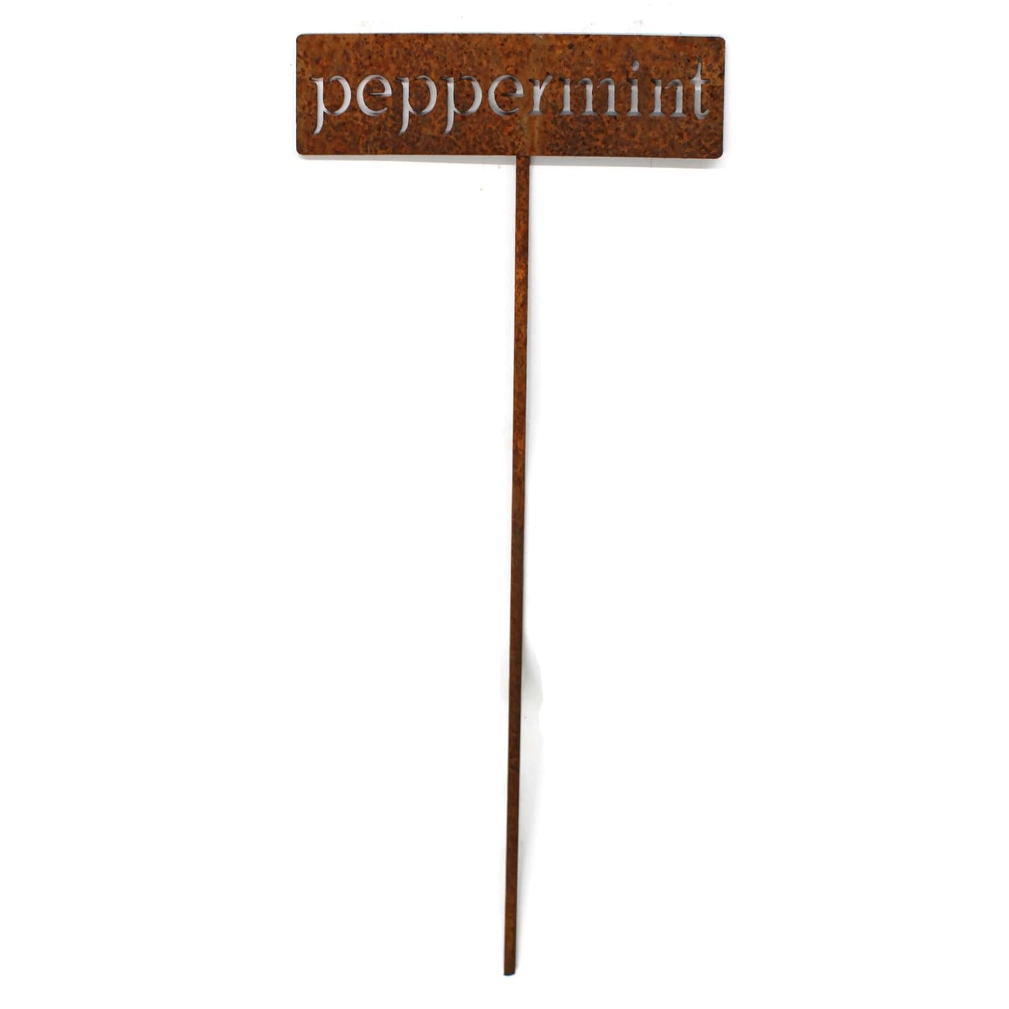 Classic Metal Garden Markers 19 Inches Tall (peppermint, Naturally Rusted)