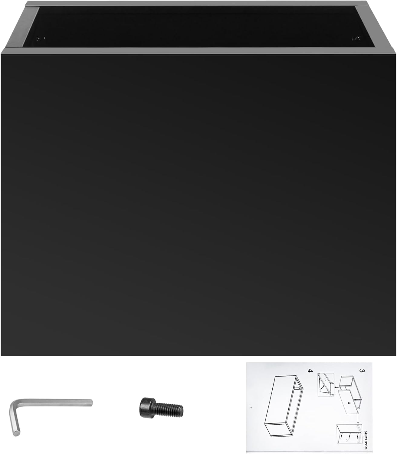 Steel Planter Box 28"x12"x28", Square Metal Planter Box Indoor&Outdoor, Steel Planter Heavy Duty for Commercial and Residential Use