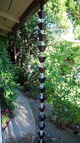 Nutshell Stores Medium Square Cups Rain Chain - Bronze - 12 Feet