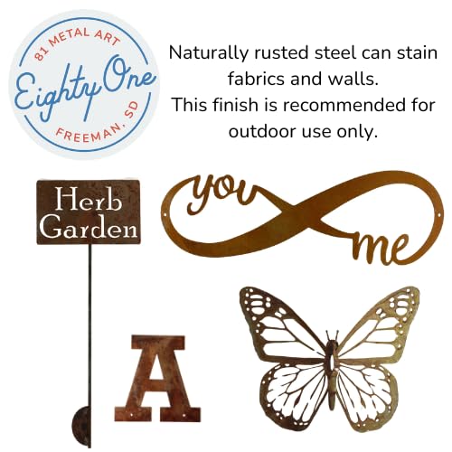 Classic Metal Garden Markers 19 Inches Tall (peach, Naturally Rusted)