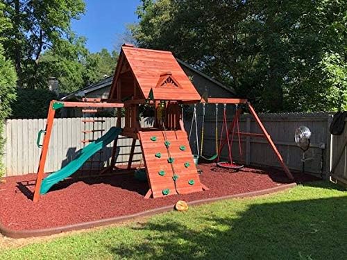 Playsafer Rubber Mulch Nuggets Protective Flooring for Playgrounds, Swing-Sets, Play Areas, and Landscaping (40 LBS - 1.55 CU. FT., Red)