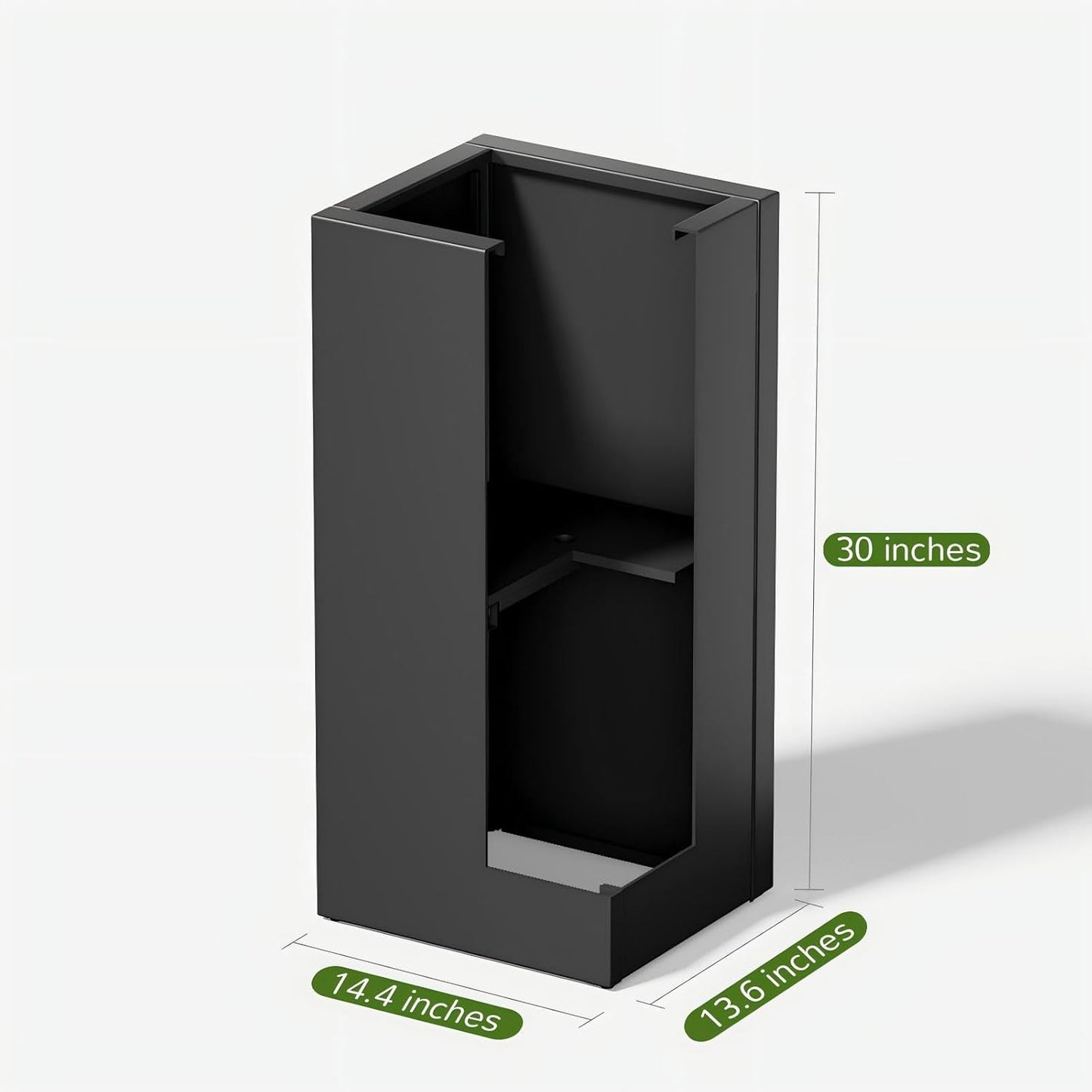 Stoog 30" Tall Planters for Outdoor Plants, All-Weather Metal Planter Boxes Set of 4, with Removable Insert Shelf, Modern Design, Indoor/Outdoor Use, Black