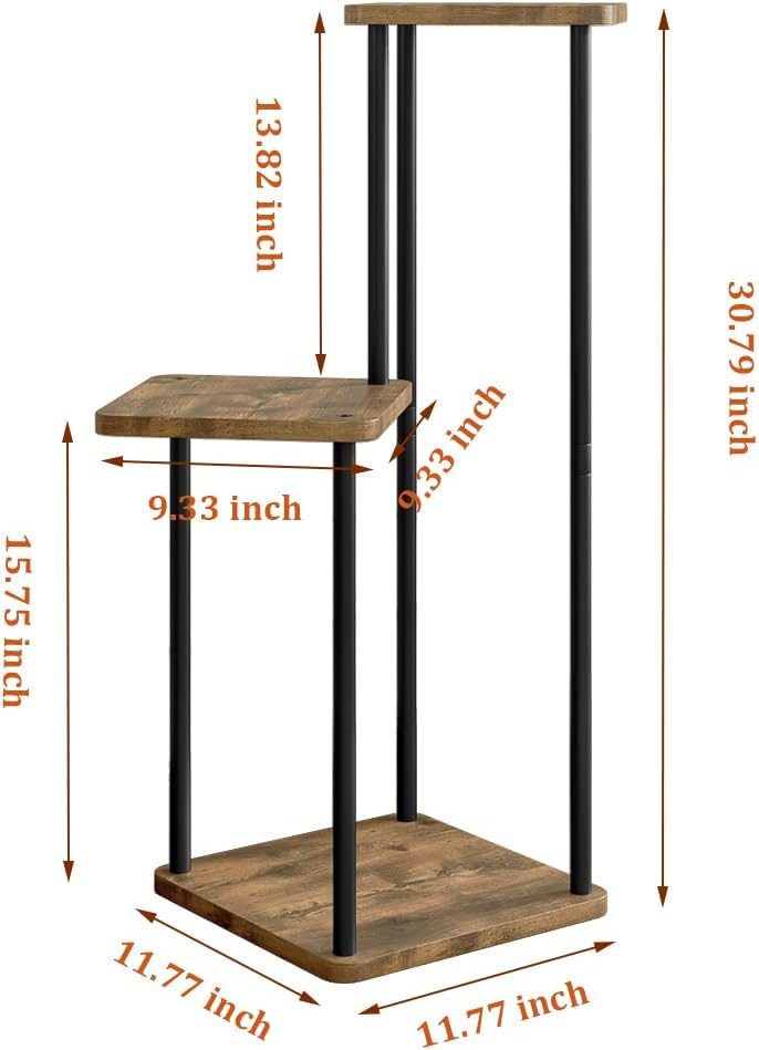 AZERPIAN 3 Tier Plant Stand Indoor Metal Plant Shelf for Multiple Plants Corner Flower Holders for Living Room Balcony Bedroom Patio Garden, Black (Black, 3 tier)