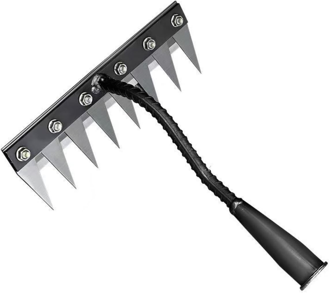 Gardening Hand Weeder Puller Tool, Manual Weeder with Detachable Blade Weeder Puller Tool,High-Carbon Steel Weed Removal Tool for Farm Lawn Garden, 5/6/7/8 Teeth Sizes (8 Teeth)