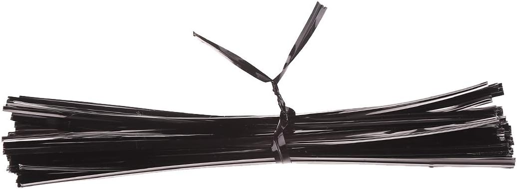1000 Pcs Black Foil Twist Ties - Metallic Twist Ties 5 inch