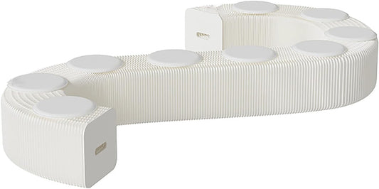 Foldable Kraft Paper Stool, Honeycomb Accordion Folding Bench, Collapsible Paper Stool for Small Spaces, Portable Footrest and Side Table for Living Room and Office,White-30×30×600cm