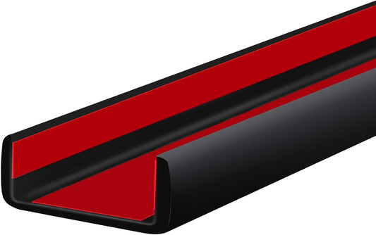 Rubber Edge Trim, 2 inch Wide U Channel Edge Trim, Big Size U Shaped Trim, Self Adhesive Edge Banding for Plywood, Woods, Doors, Shelf, Cabinet, Countertop, Length 20Ft, Black