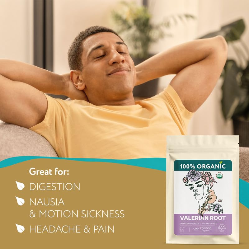 Organic Valerian Root Tea (4oz.) - Te De Valeriana Organica Para Dormir y Ansiedad - Valerian Tea - Valarian Roots Herb to Support Sleep, Healthy Stress Response, Relax Muscles