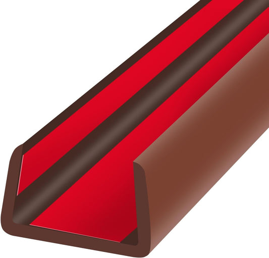 Rubber Edge Trim, Flexible Edge Banding, 3/4"(19mm) U Channel Furniture Edge Protector, Self Adhesive Edge Guards for Plywood, Wood, Glass Parts, 20Ft, Brown Color